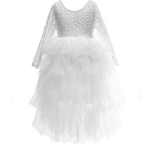 COPY - White tulle and lace girls dress - size 7